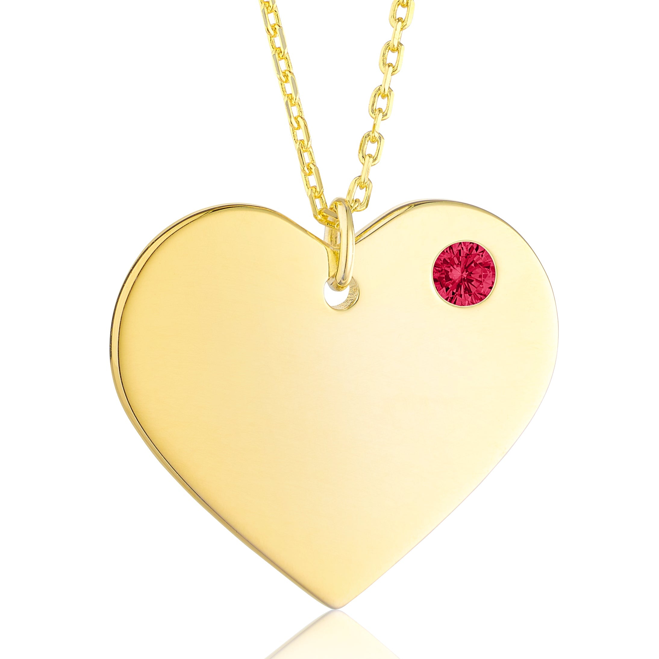 Engravable Heart Charm, Gold plated
