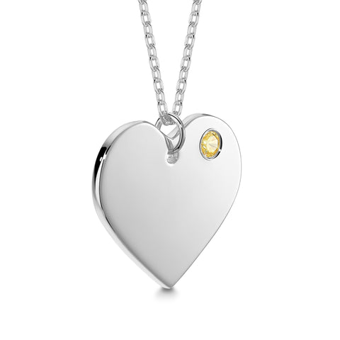 Sterling Silver 925 Personalized Engraved Heart Necklace with Simulated Birthstone Custom Engravable Pendant for Women and Girls