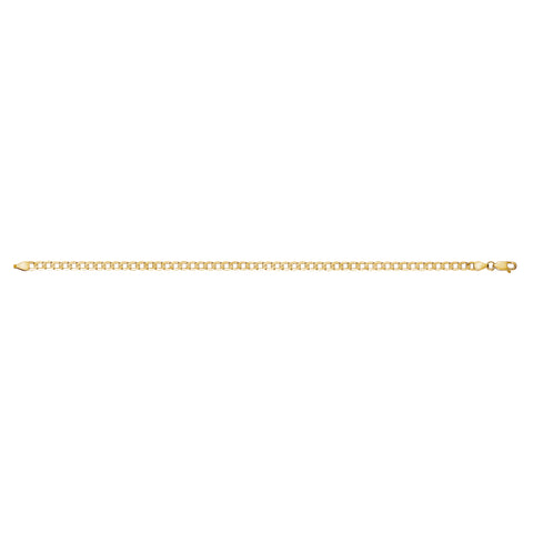 14K Solid Yellow Gold Curb Link Chain Bracelet for Men Made in Italy-Length 8in