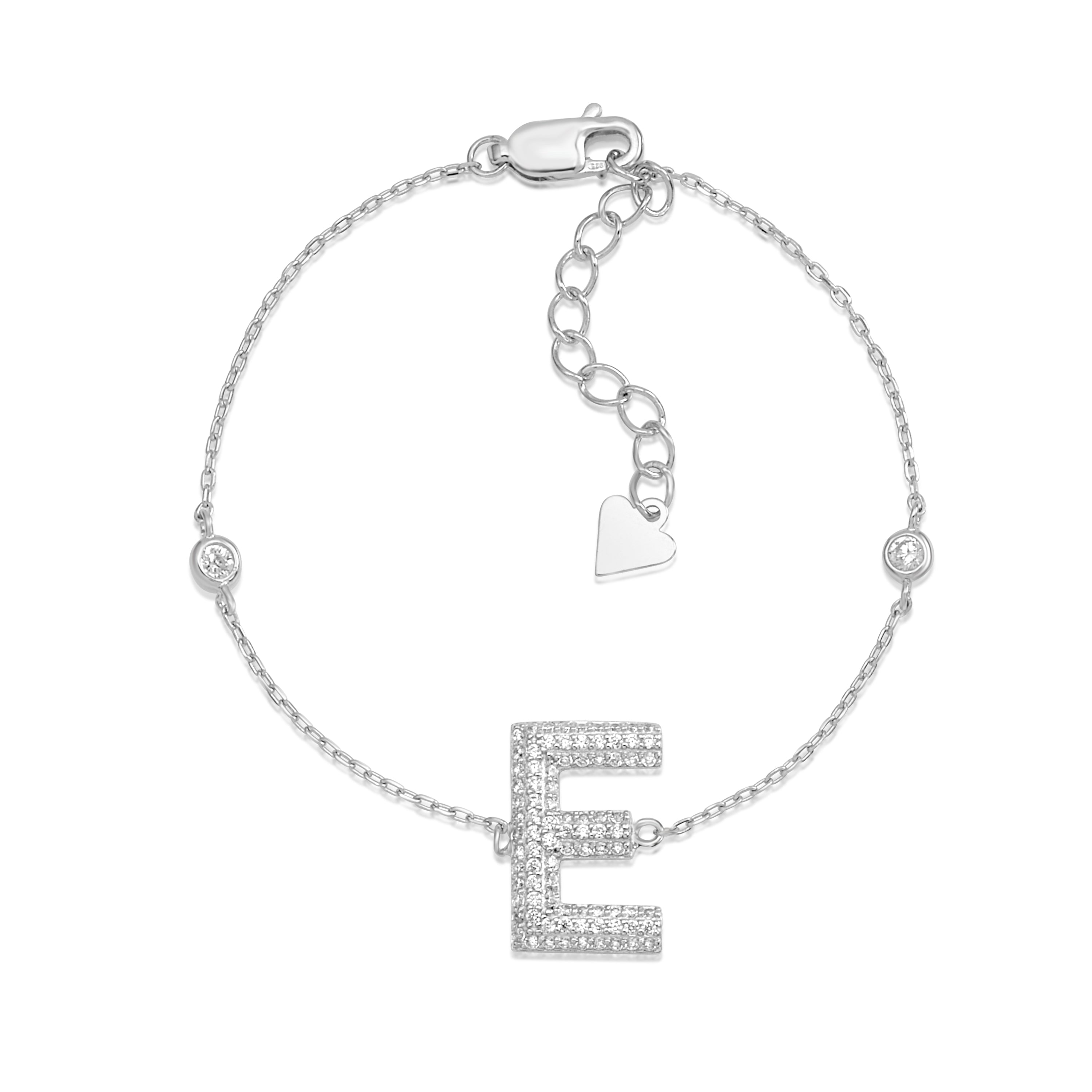 Gold and Silver Initials Bracelets / Black and White Letters/ 